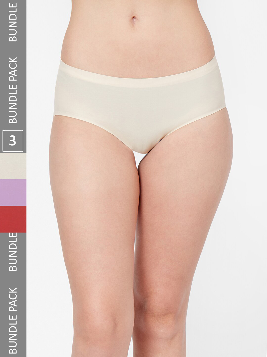 NOIRA Pack Of 3 Assorted Seamless Hipster Briefs 910_RSPu_NO