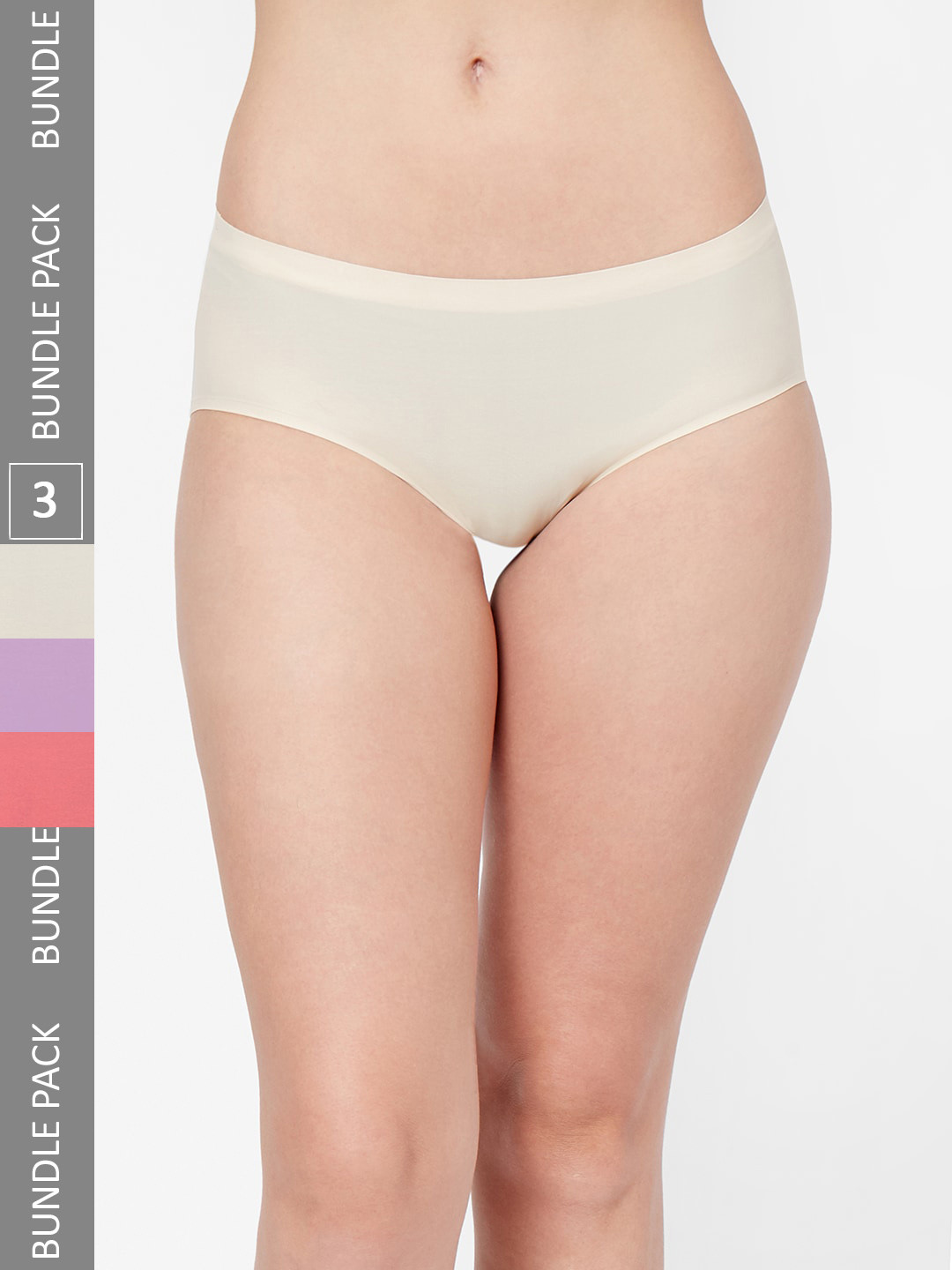 NOIRA Women Pack Of 3 Assorted Seamless Hipster Briefs 910_SPePu_NO