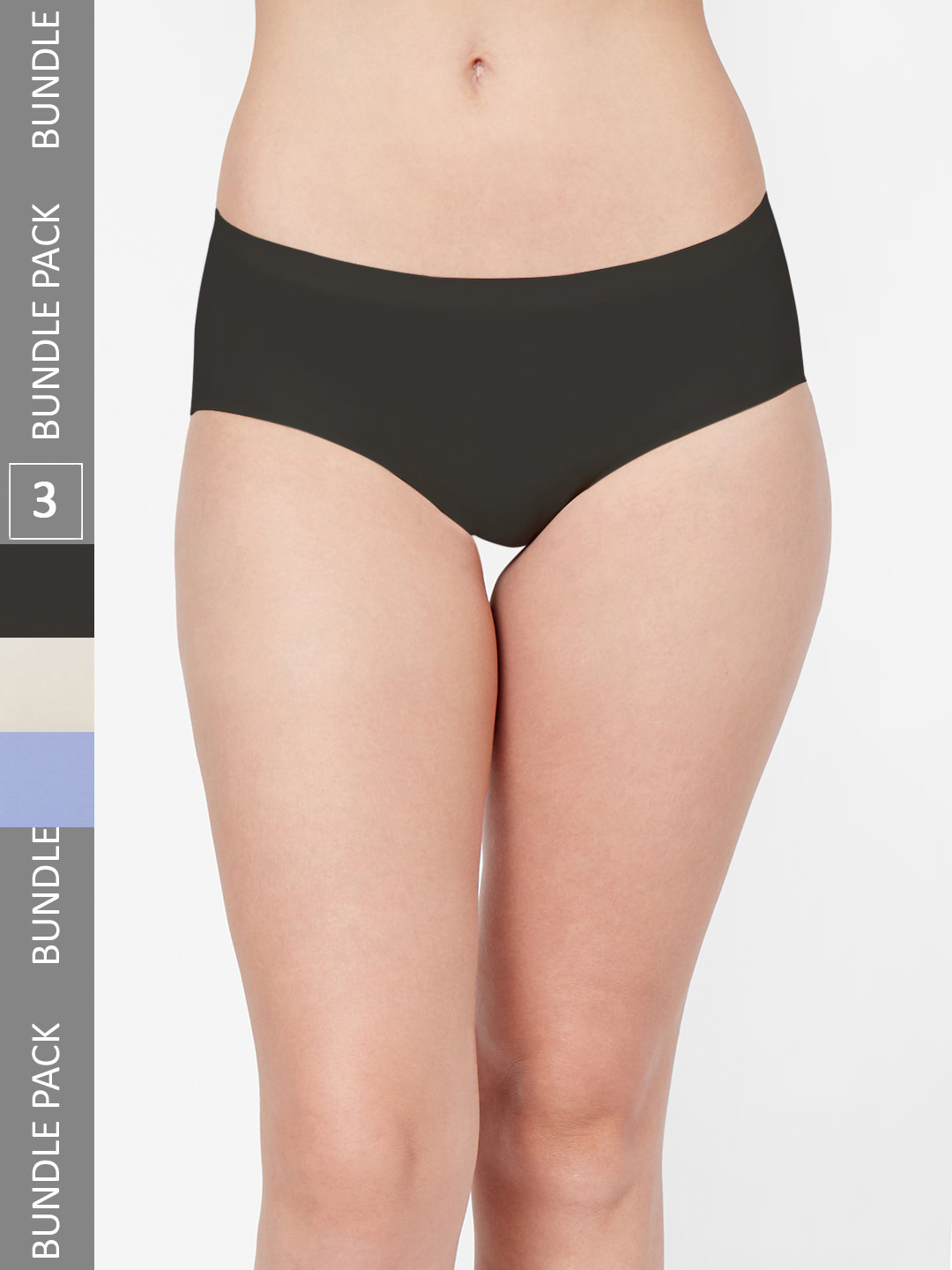 NOIRA Women Pack Of 3 Assorted Seamless Hipster Briefs 910_BSBl_NO