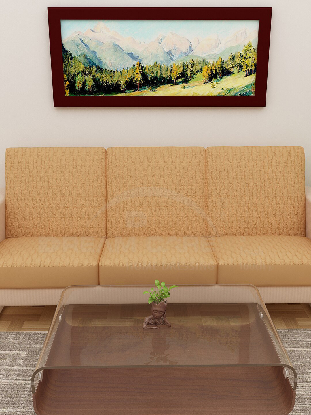 DREAM CARE Solid 3 Layered 3 Seater Sofa Covers