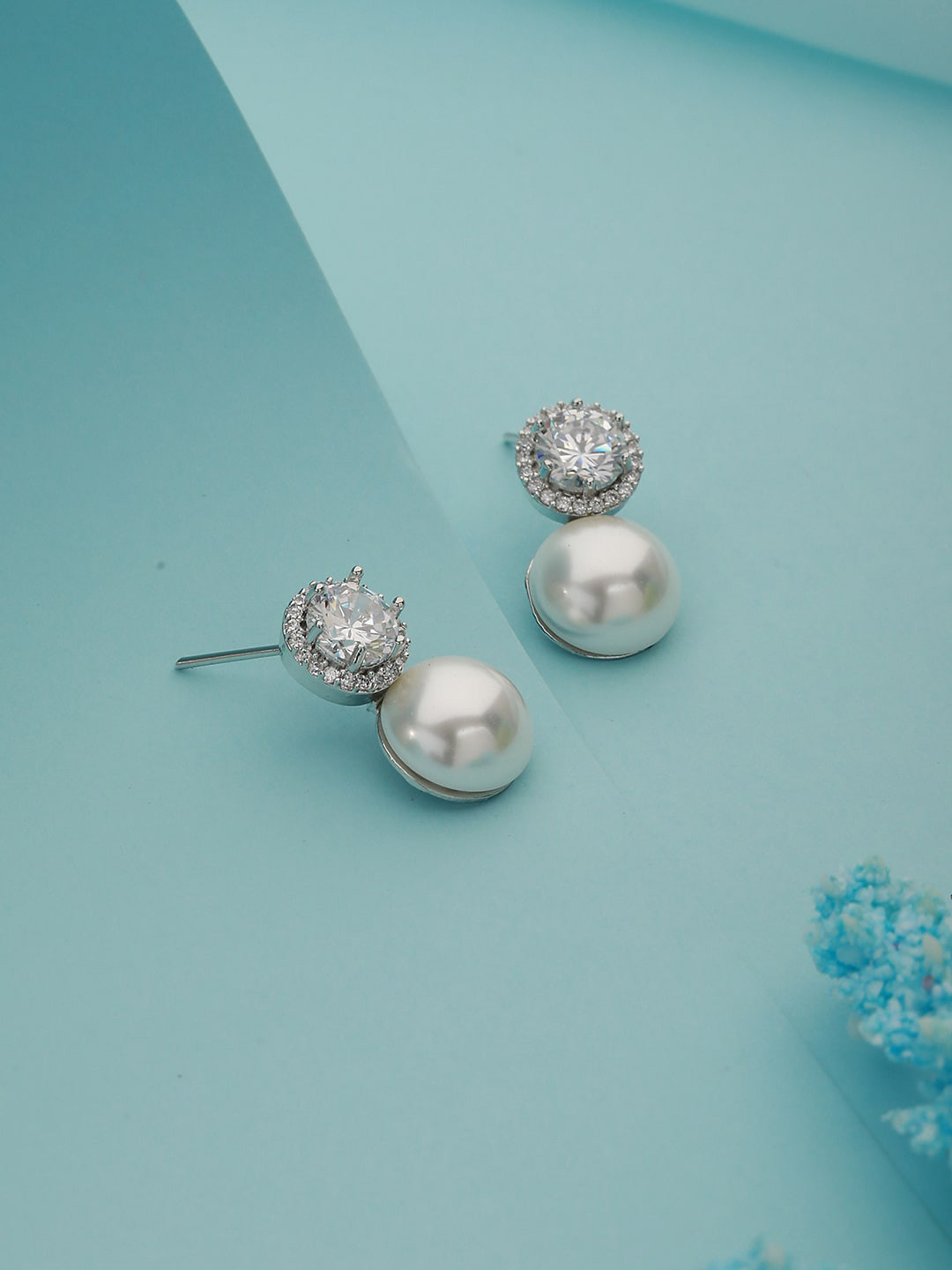 Saraf RS Jewellery Teardrop Shaped Studs Earrings