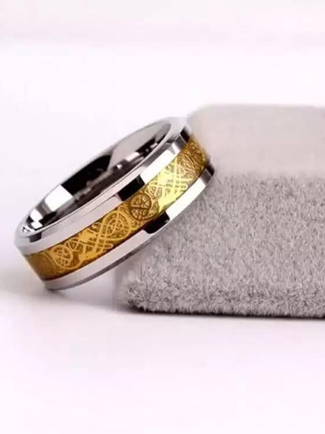 MEENAZ Men Set Of 2 Silver-Plated Dragon Rings