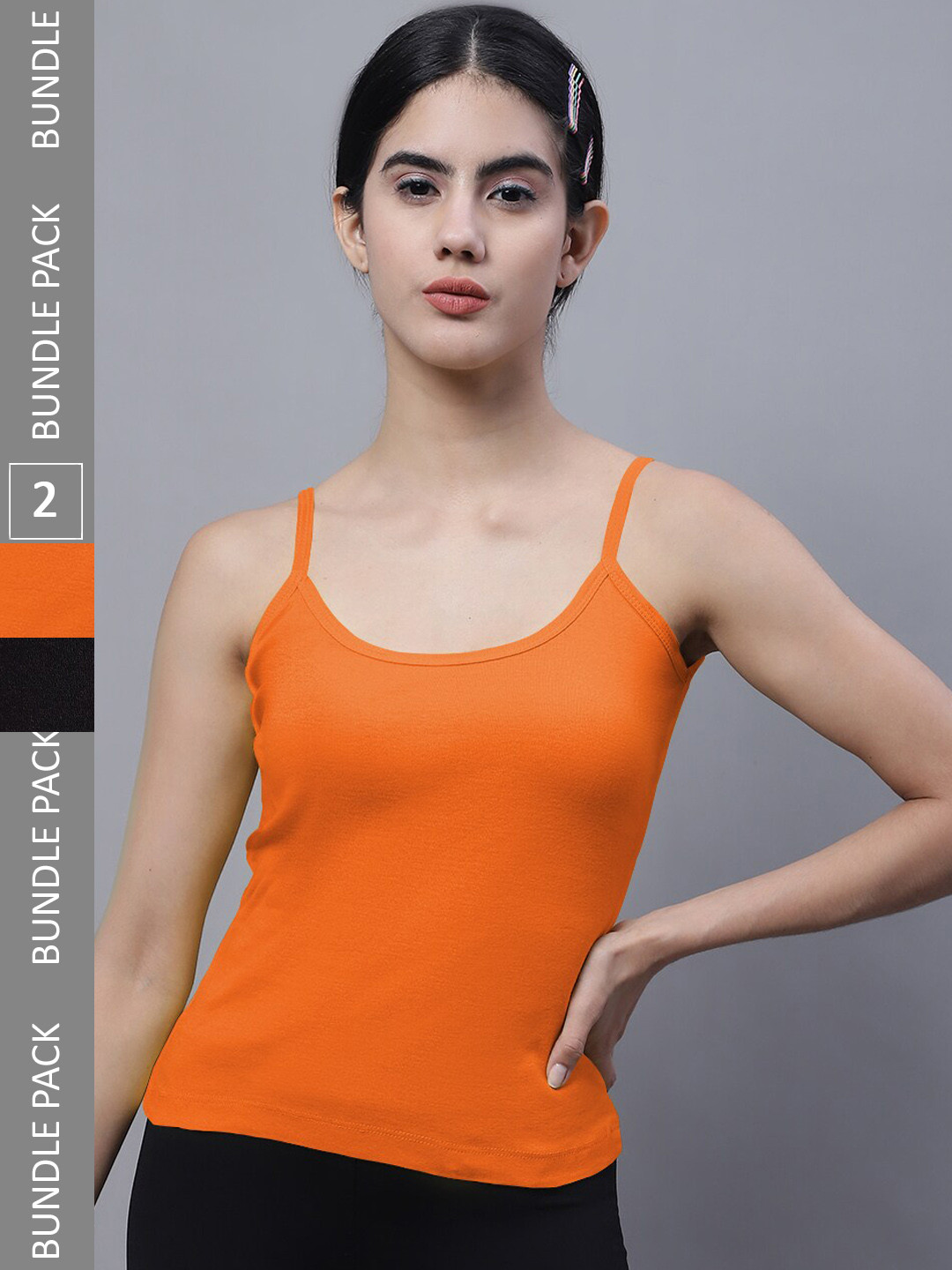 FBAR Pack Of 2 Ribbed U-Neck High Quality Cotton Camisoles