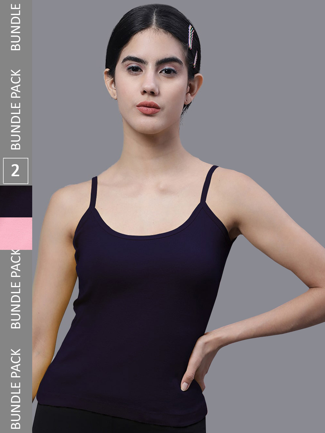 FBAR Pack Of 2 Ribbed U-Neck High Quality Cotton Camisoles