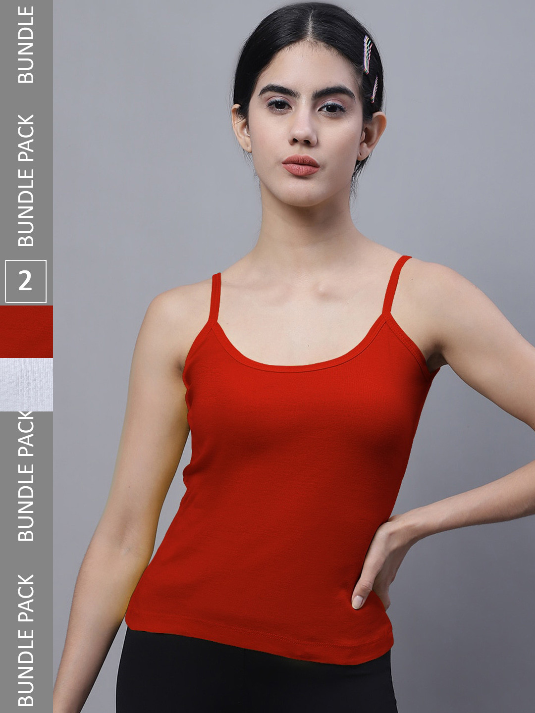 FBAR Pack Of 2 Pure Cotton Rib U-Neck Bio Wash Camisoles