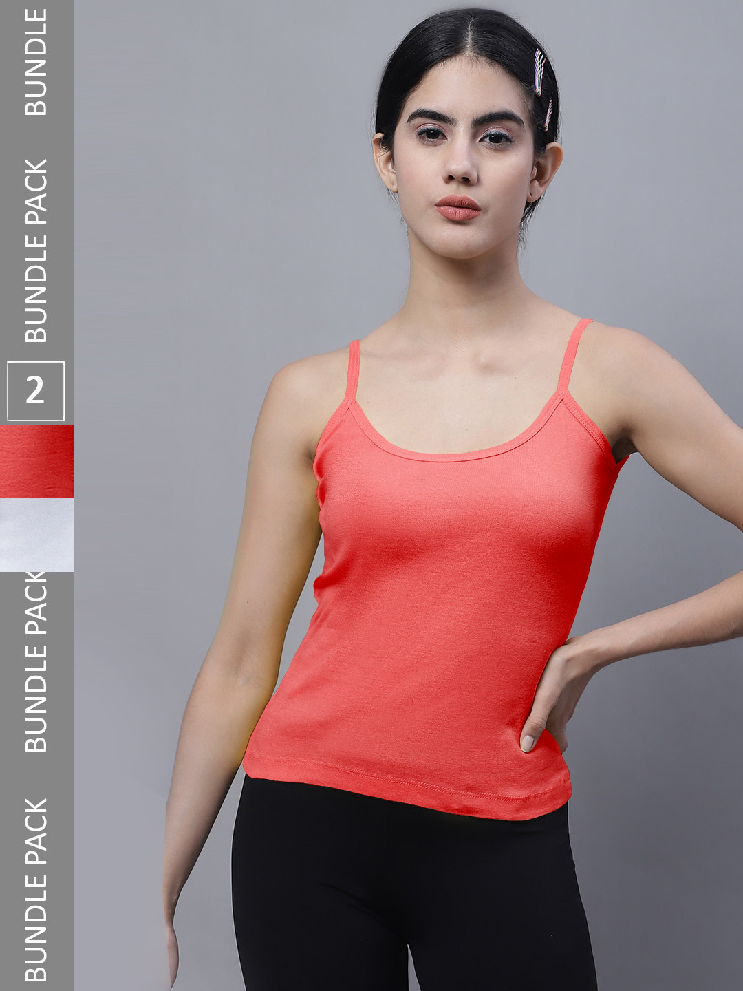 FBAR Pack Of 2 U-Neck Pure Cotton Bio Wash Camisoles