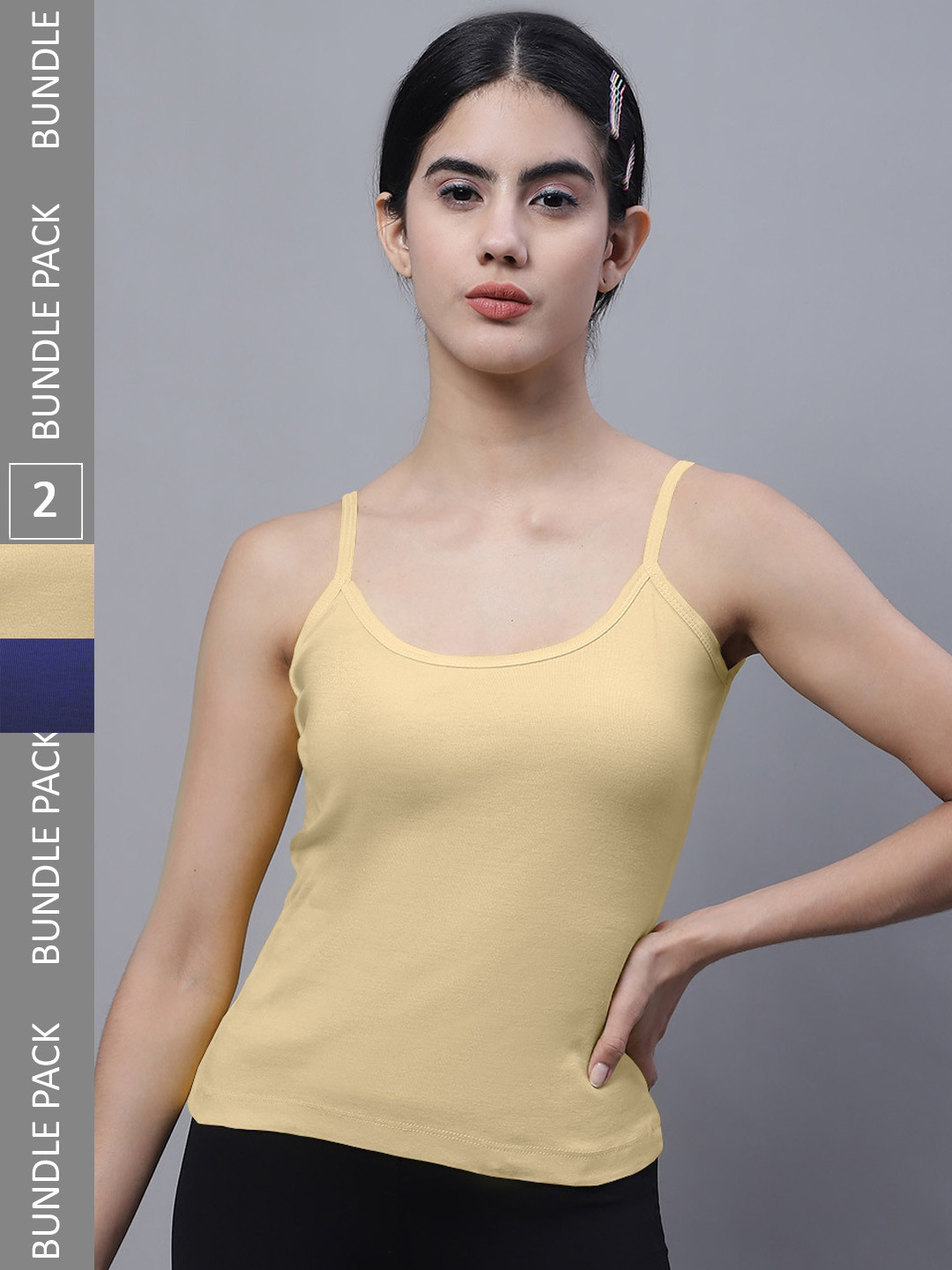 FBAR Pack Of 2 U-Neck Pure Cotton Bio Wash Camisoles