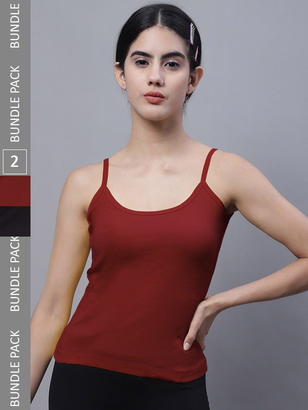 FBAR Pack Of 2 U-Neck Pure Cotton Bio Wash Camisoles