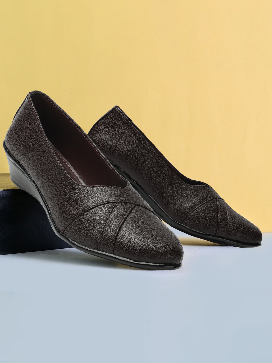 Colo Textured Wedge Heel Pumps