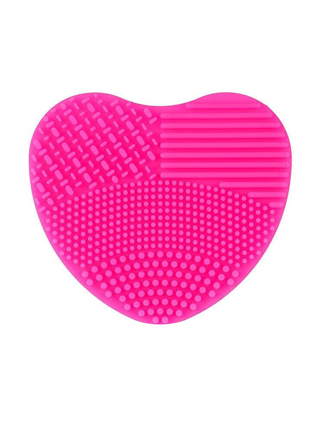FEELHIGH Heart Shape Portable Silicone Makeup Brush Cleaner Scrubber - Pink