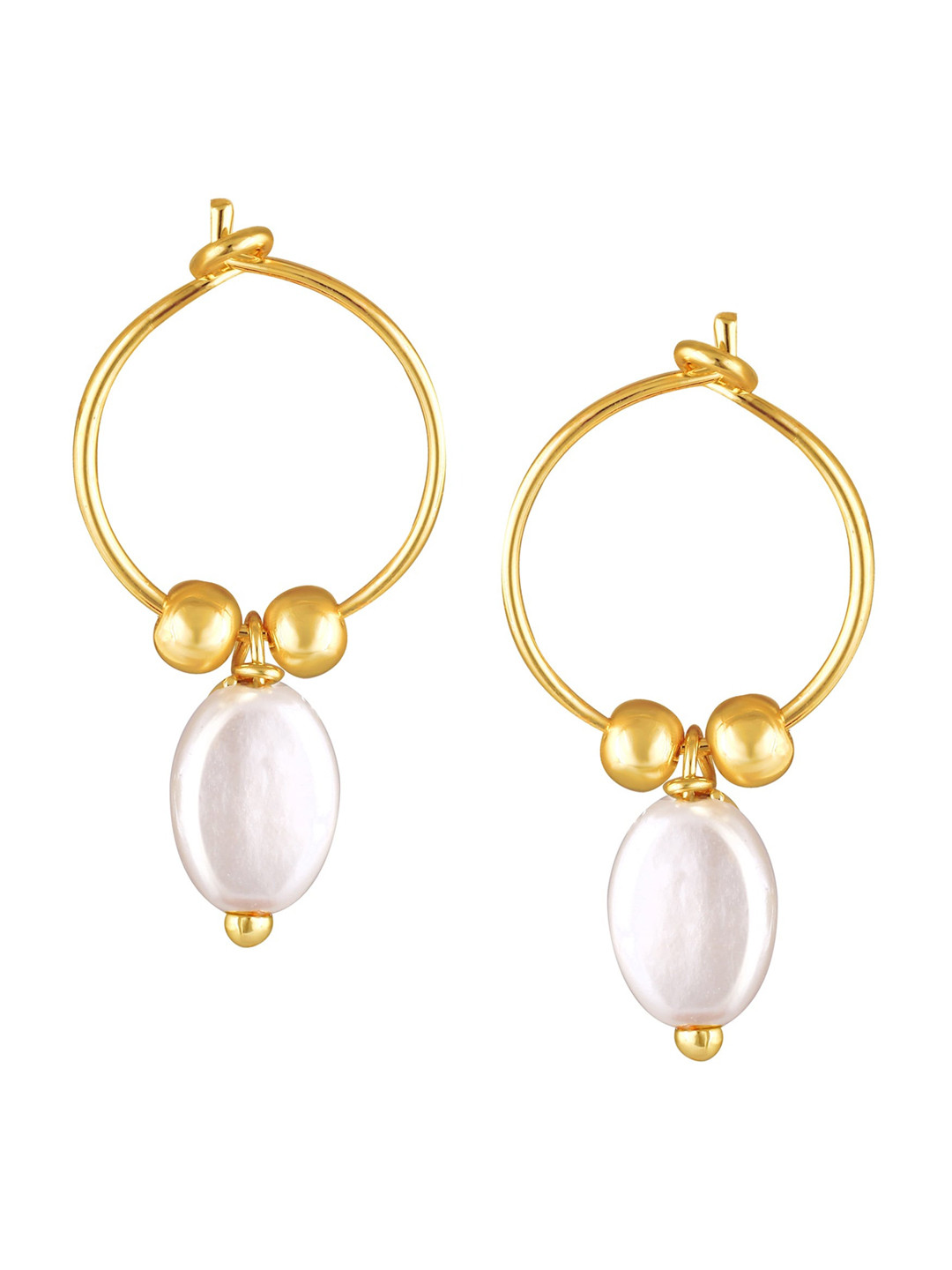 Vighnaharta Kids Set of 6 Gold-Plated Teardrop Shaped Hoop Earrings
