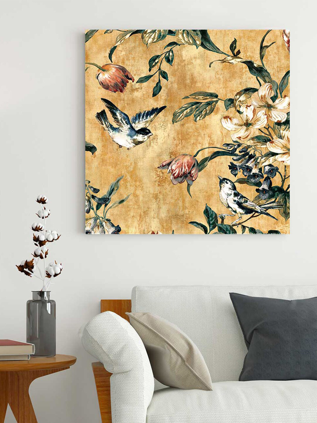 Art Street Orange Garden Theme Printed Framed Wall Art