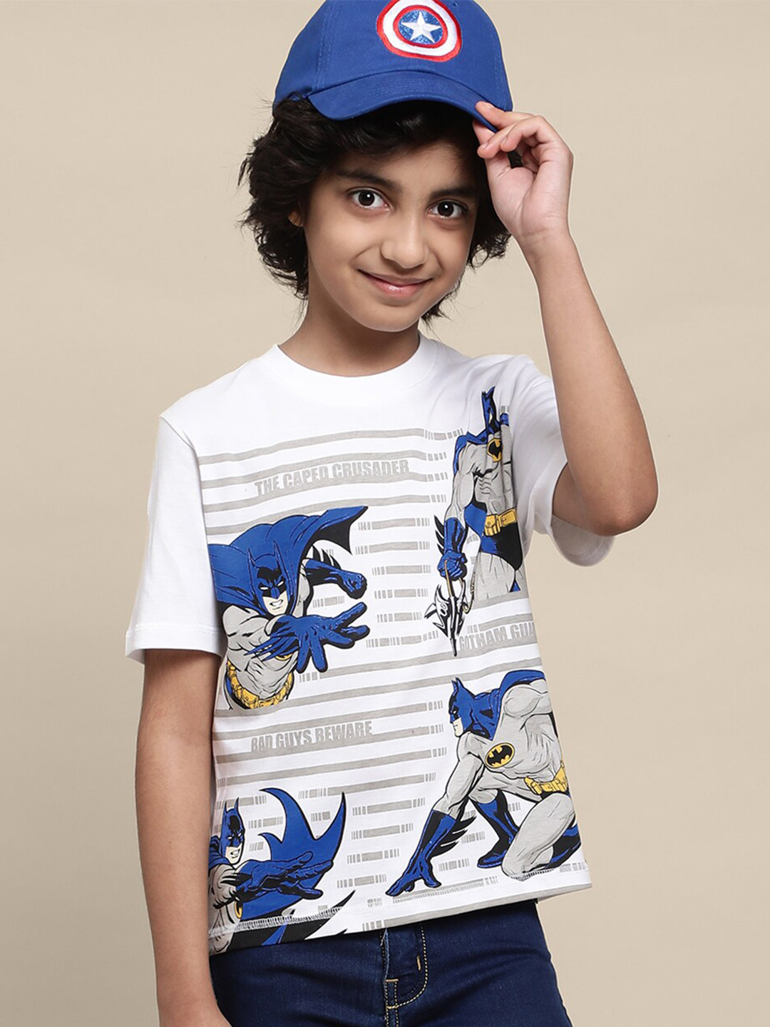 Kids Ville Boys Batman Printed Cotton T-shirt