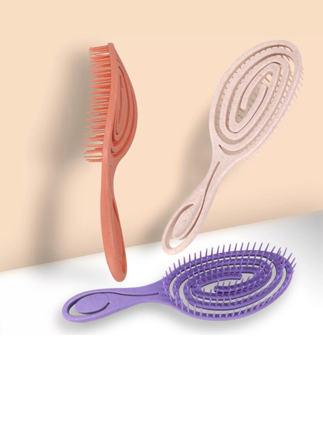 FEELHIGH Set Of 3 Professional Foldable Brush for Styling & Reduces Hair Breakage