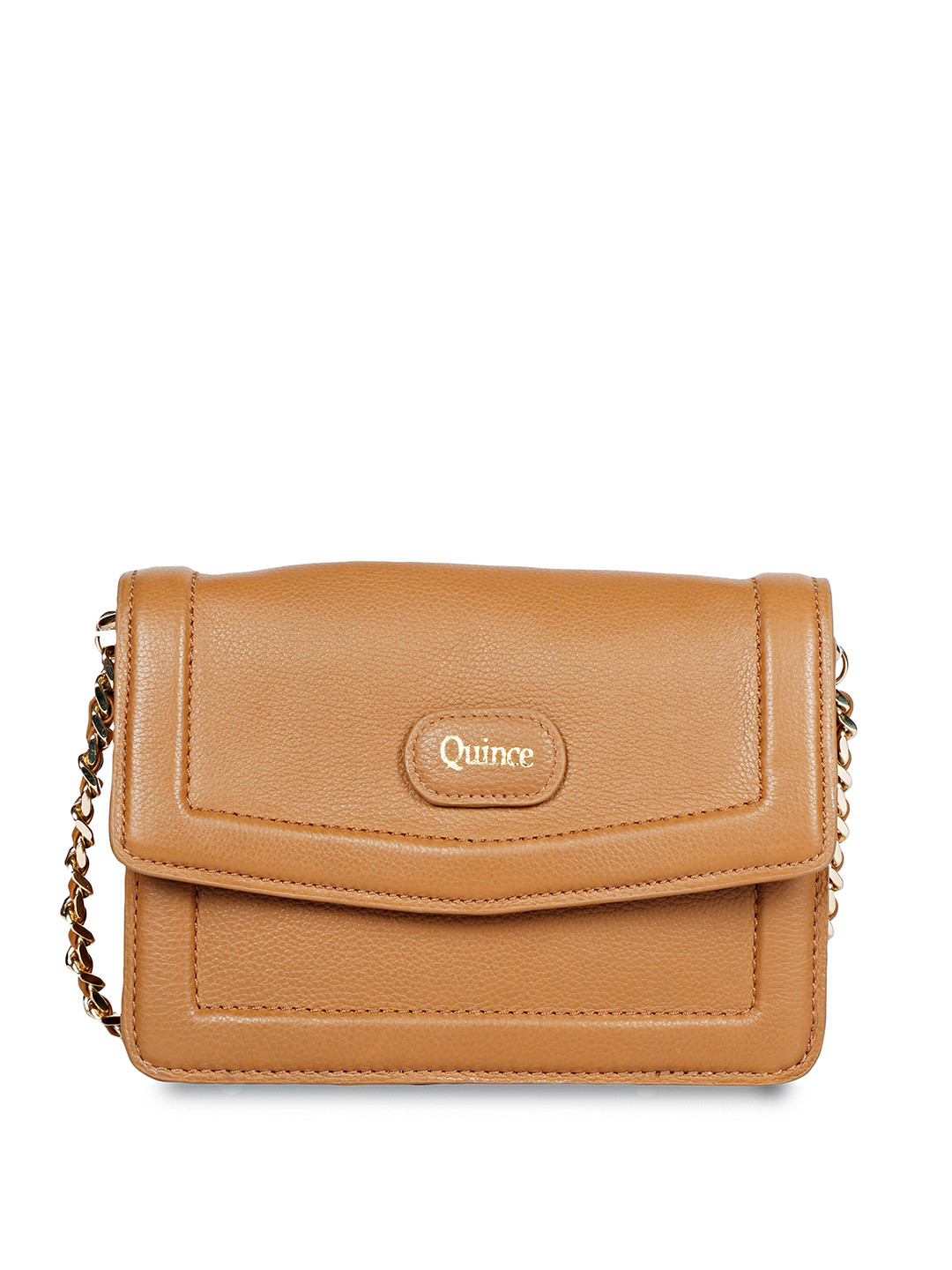 Favore Textured Leather Embellished Structured Sling Bag