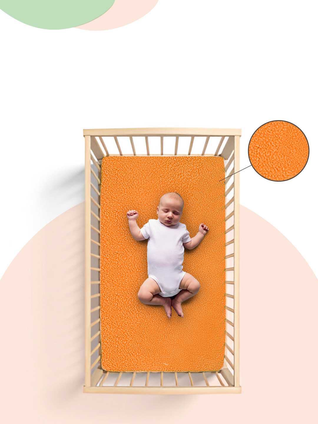 OyO Baby Kids Peach Coloured Waterproof & Dry Sheet Polycotton Mattress Protector