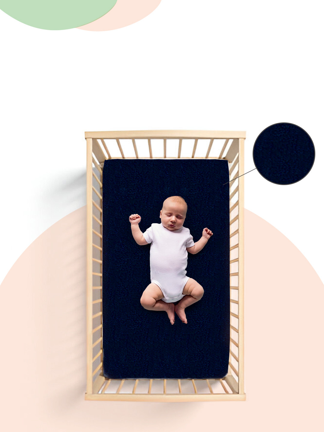 OyO Baby Dark Blue Waterproof Baby Dry Sheet Polycotton Mattress Protector