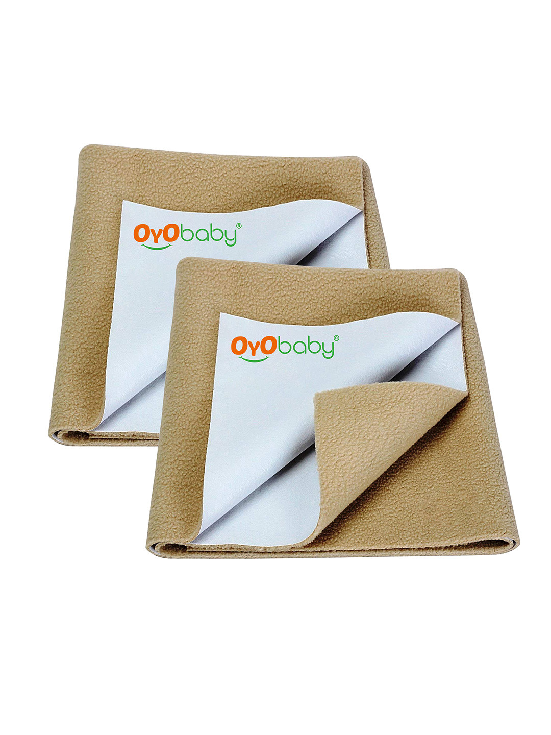 OyO Baby Set of 2 Beige Waterproof Baby Dry Sheet Polycotton Mattress Protector