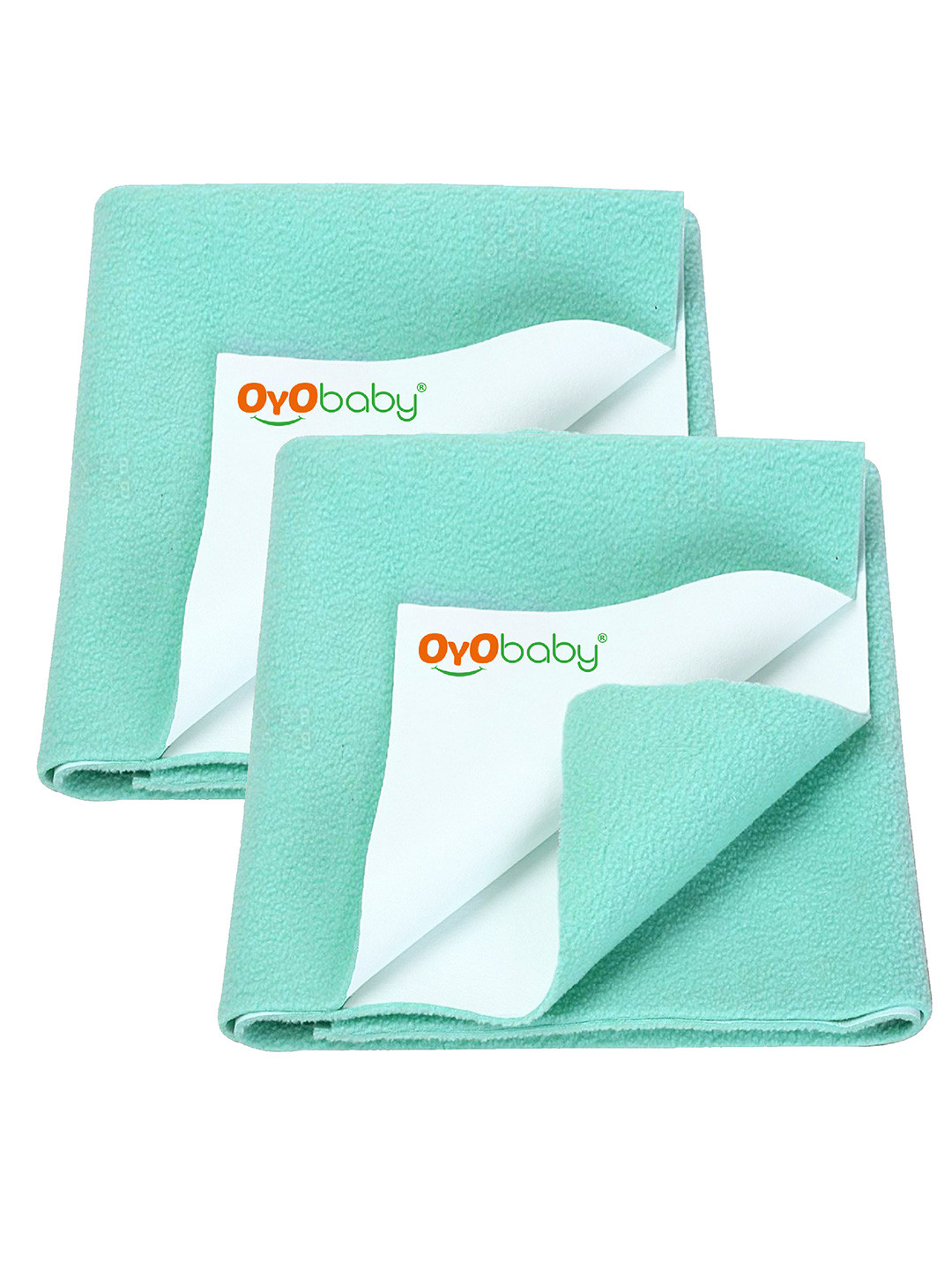 OyO Baby Set of 2 Sea Green Waterproof Baby Dry Sheet Polycotton Mattress Protector