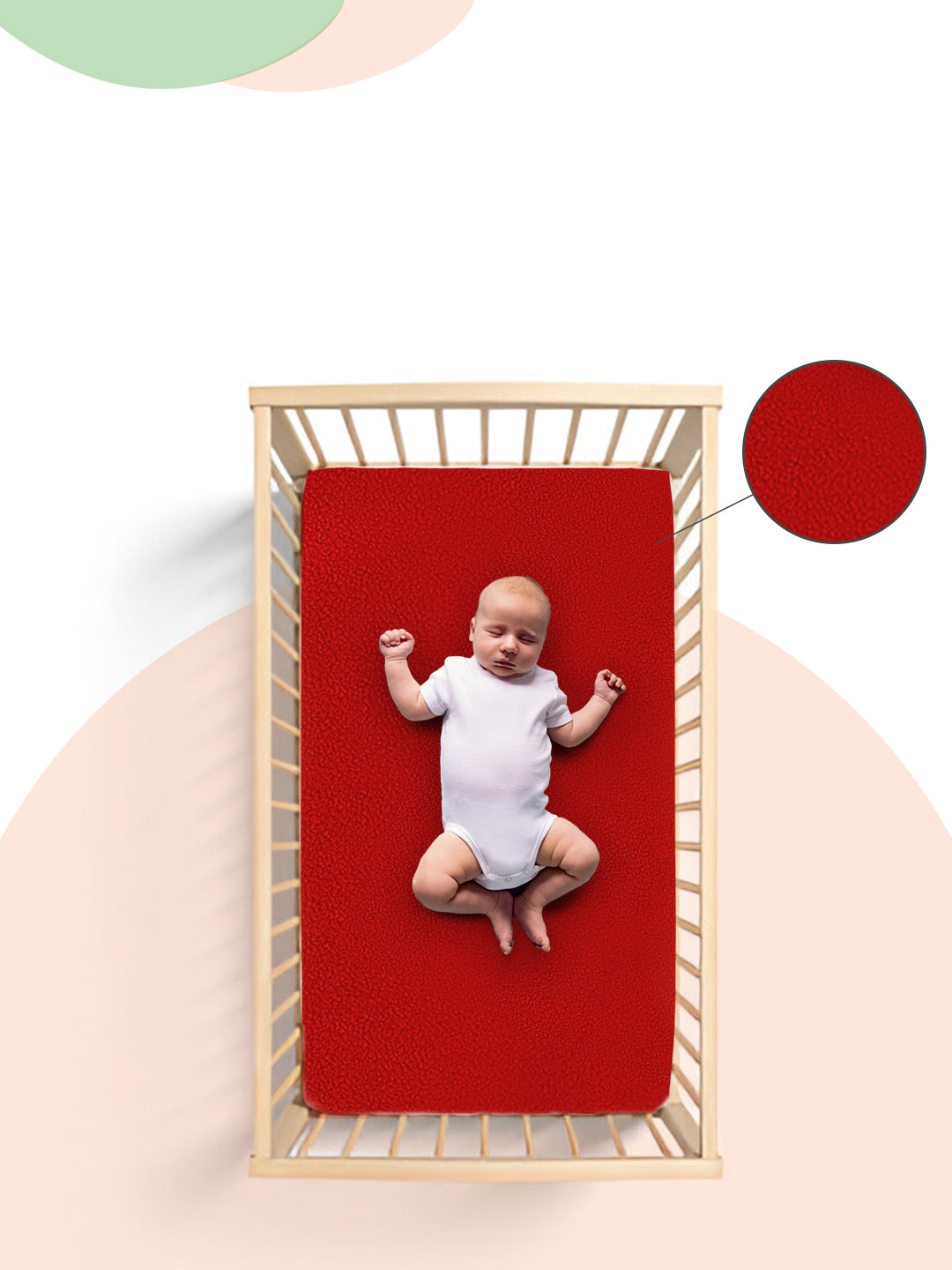 OyO Baby Red Waterproof & Baby Dry Sheet Mattress Protector 70 x 50 cm