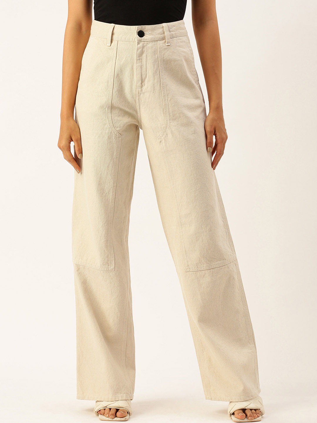 Bene Kleed Women High-Rise Carpenter Style Relaxed Fit Pure Cotton Jeans