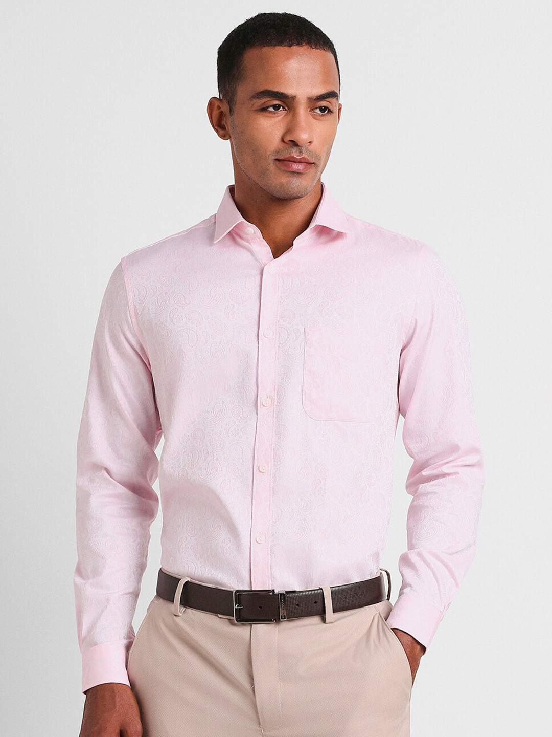 Peter England Elite Men Paisley Self Design Formal Shirt