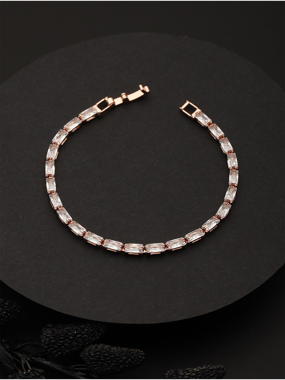 Priyaasi Rose Gold-Plated AD Link Bracelet