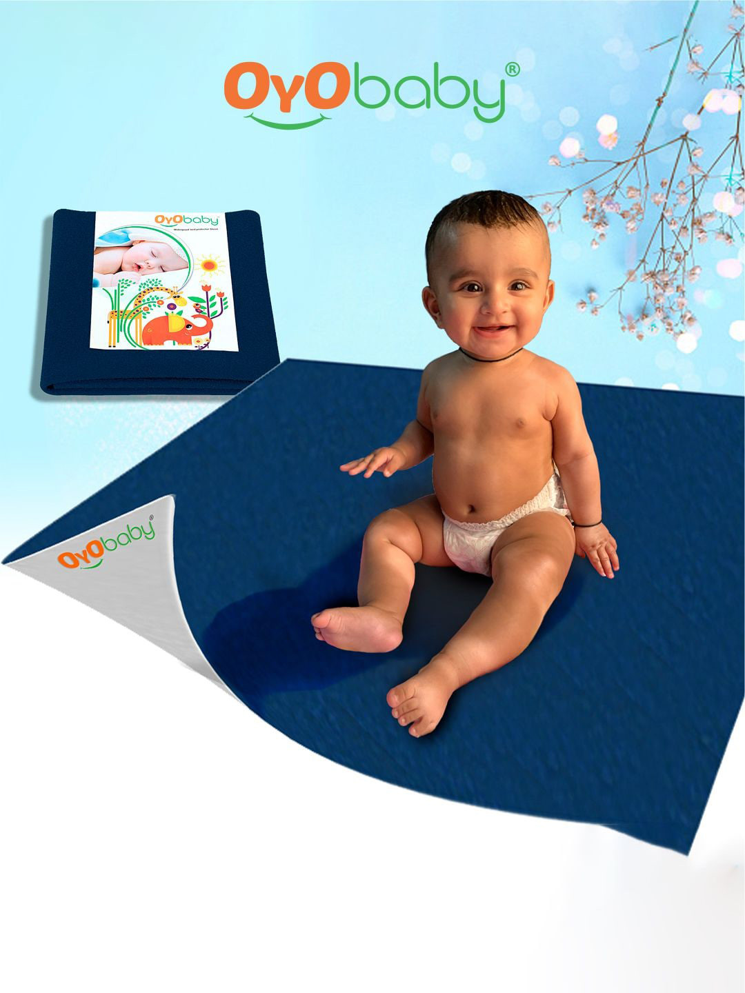 OyO Baby Pack of 2 Grey & Maroon Waterproof Dry sheet Polycotton Mattress Protector