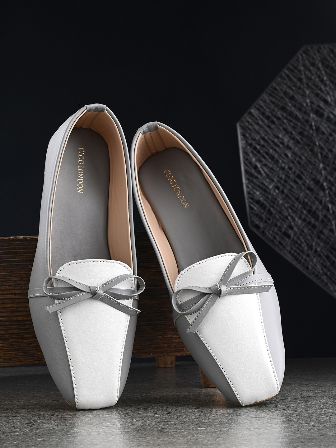 CLOG LONDON Colourblocked Block Heels with Bows