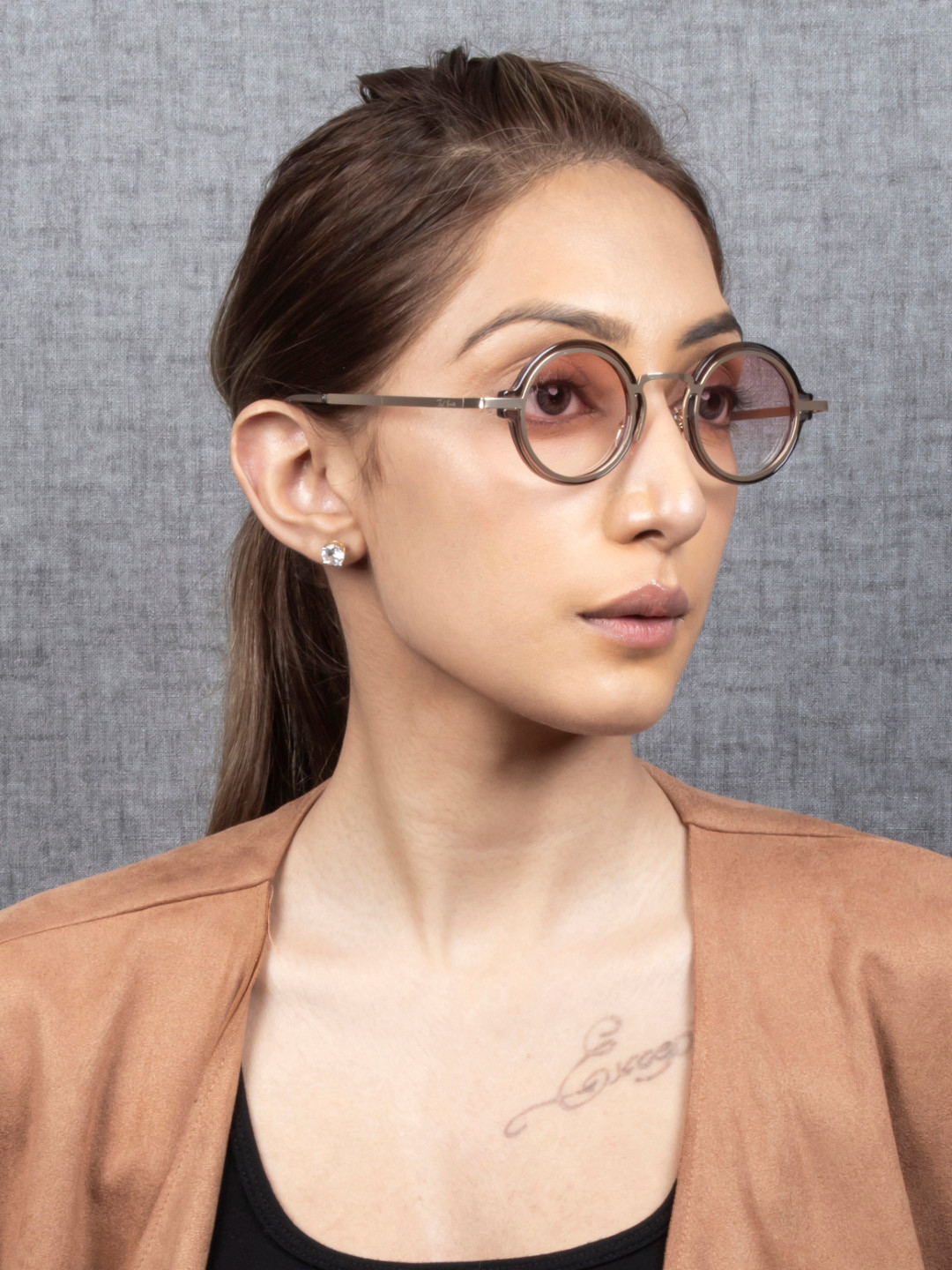 Ted Smith Round Sunglasses with UV Protected Lens