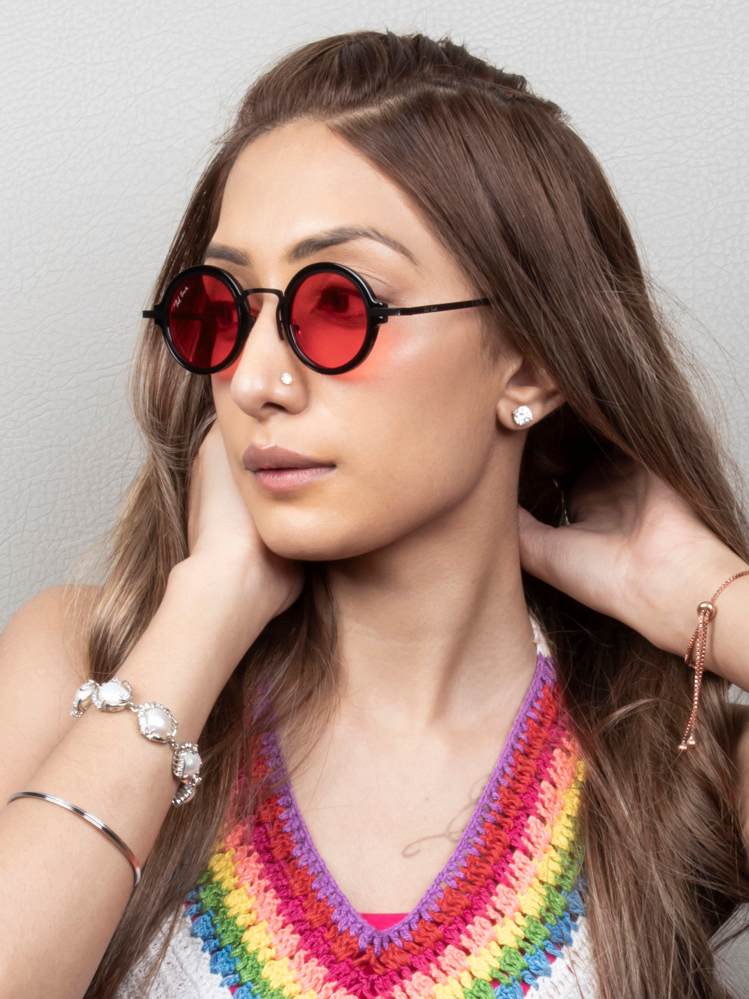 Ted Smith Round Sunglasses With UV Protected Lens