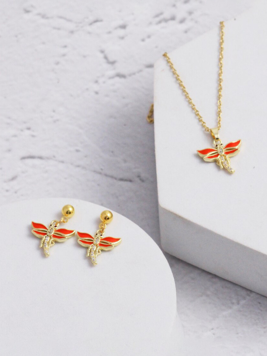 SALTY Stone-Studded Anti-Tarnish Earrings & Necklace