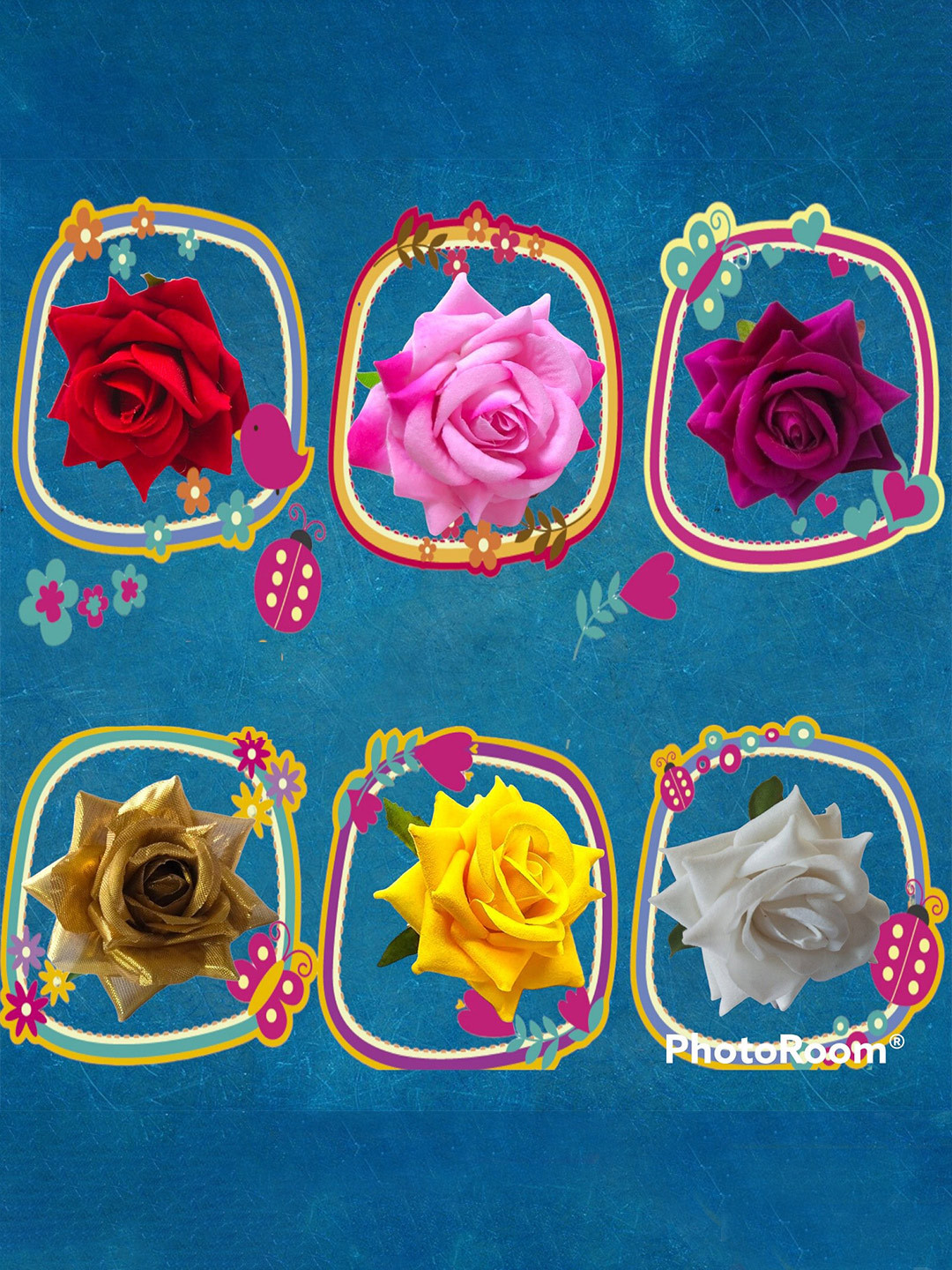 LYF5STAR Set Of 6 Floral Tic Tac Hair Clips