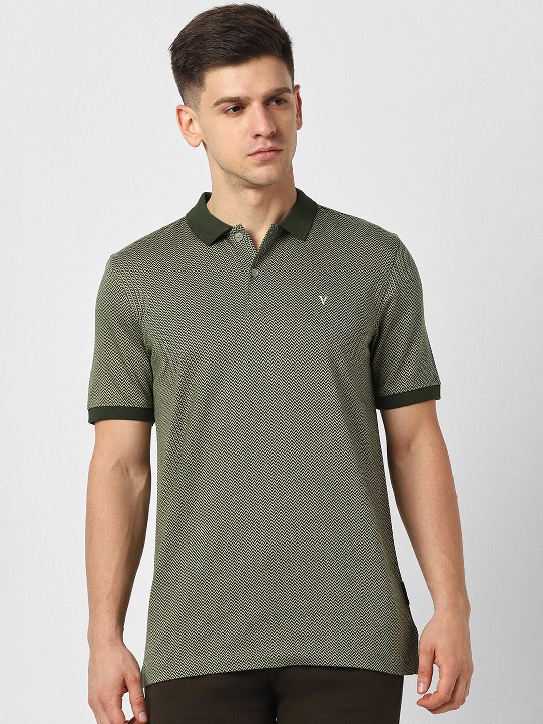Van Heusen Polo Collar Pockets Cotton T-Shirt