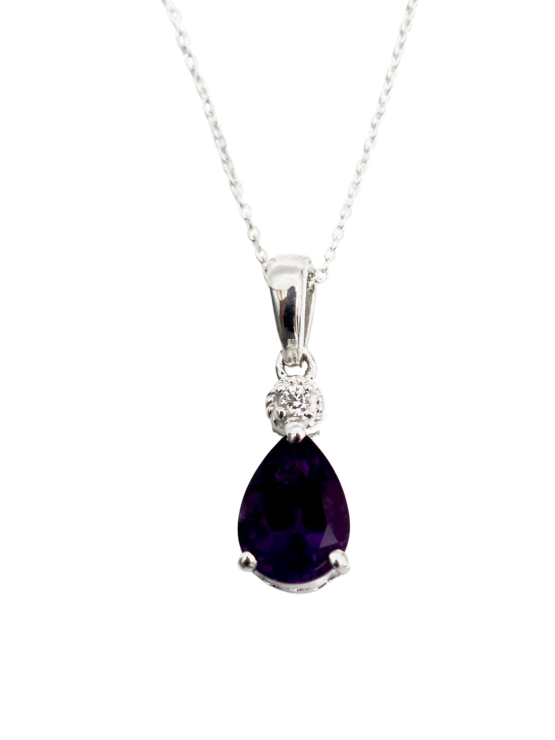 HIFLYER JEWELS Garnet Studded Tear Drop Shaped 925 Sterling Silver Pendant