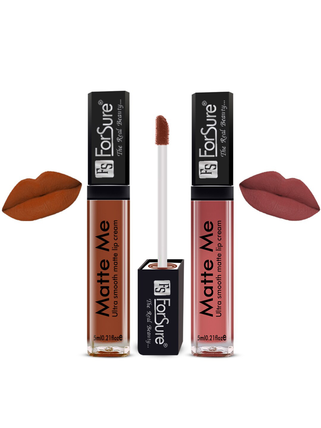 ForSure Set Of 2 Matte Me Non-Transfer Liquid Lipsticks 5ml Each - 116 + 121