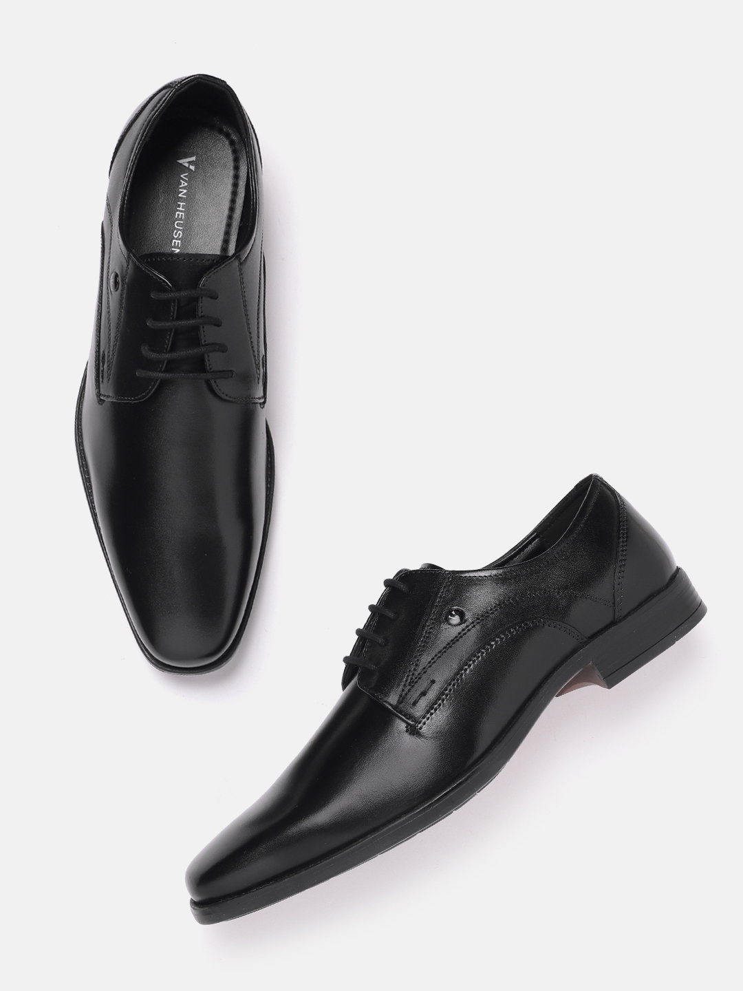 Van heusen shop black formal shoes