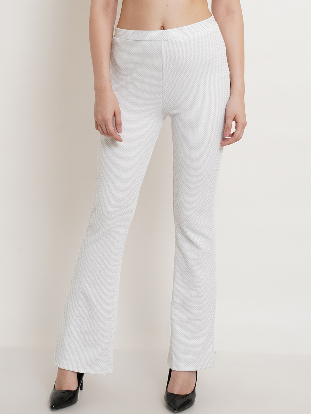 Popwings Women Relaxed Easy Wash Bootcut Trousers