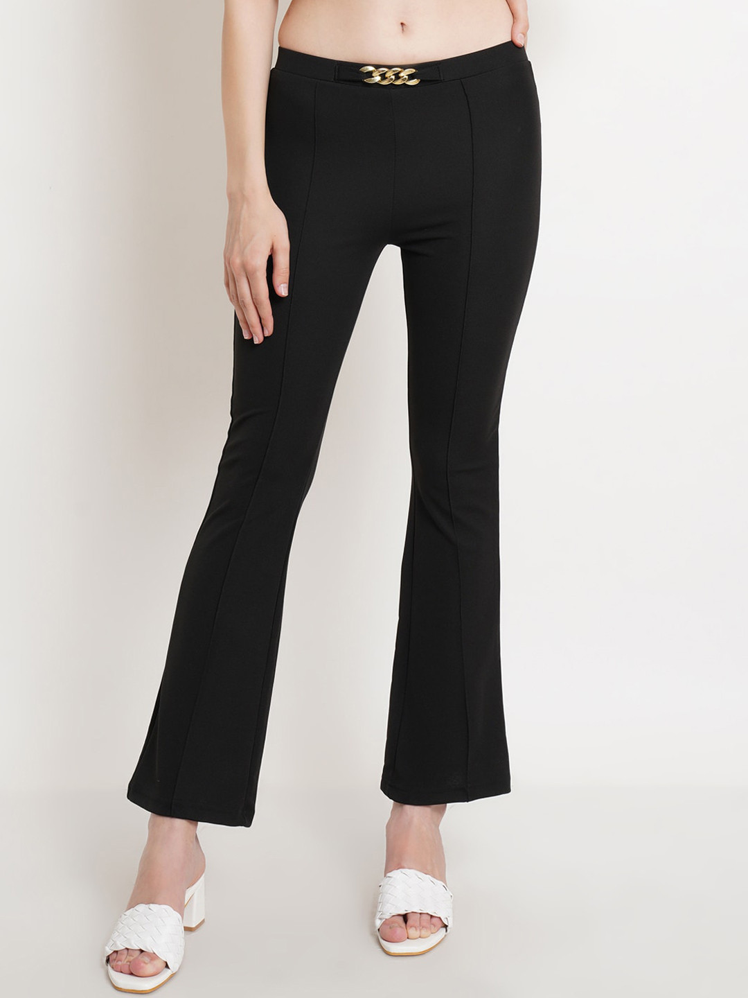 Popwings Women Relaxed Fit Bootcut Trousers