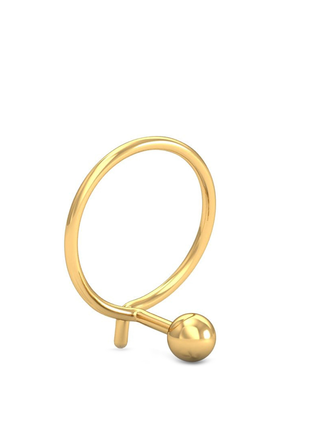 KUBERBOX Gold Ball 18KT Gold Nose Pin-0.24gm