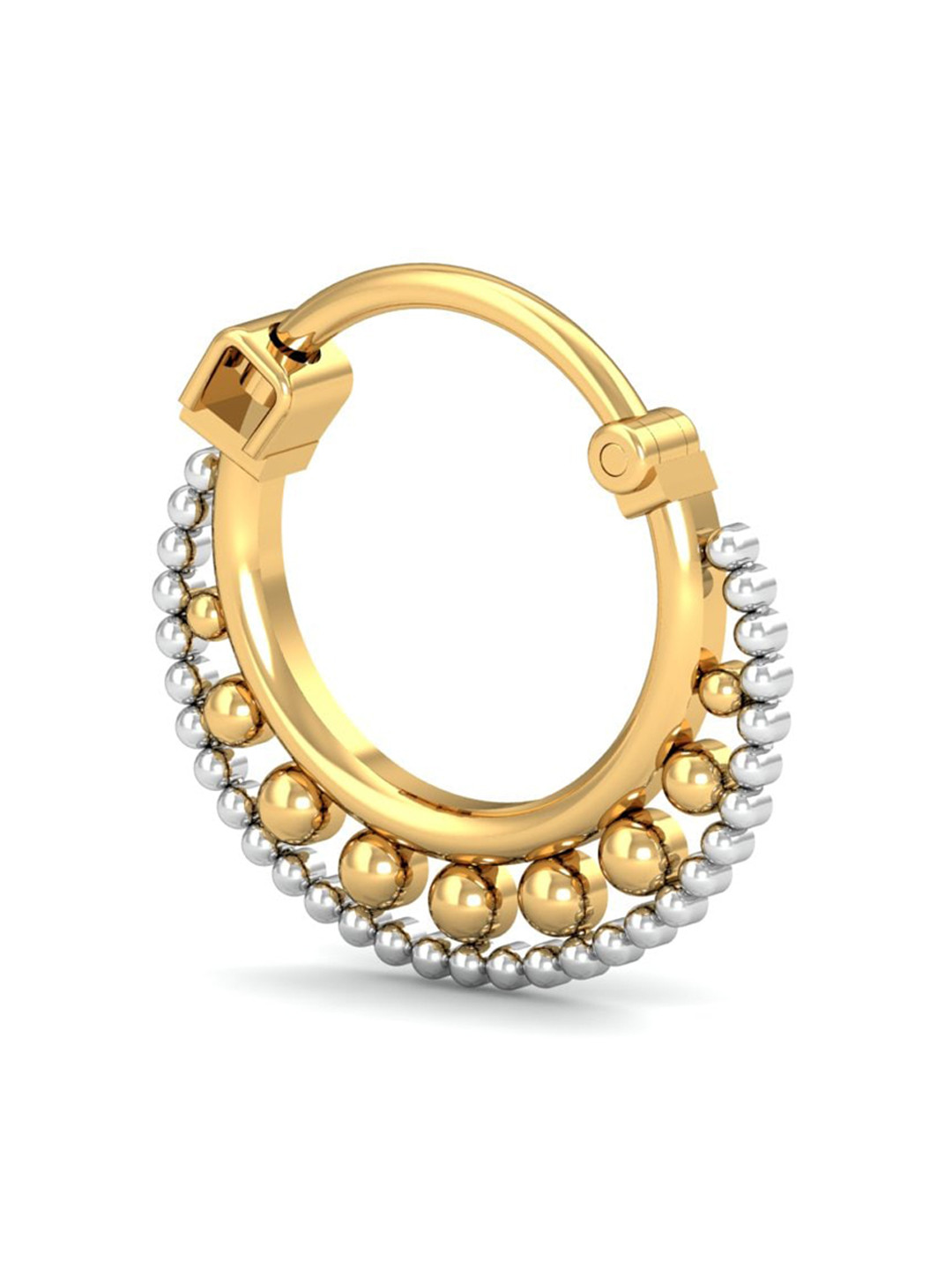 KUBERBOX Vistra Septum 18KT Gold Nose Ring-0.56gm