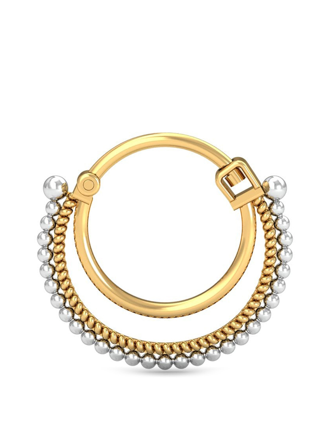 KUBERBOX Poorv Septum 18KT Gold Nose Ring-0.6gm