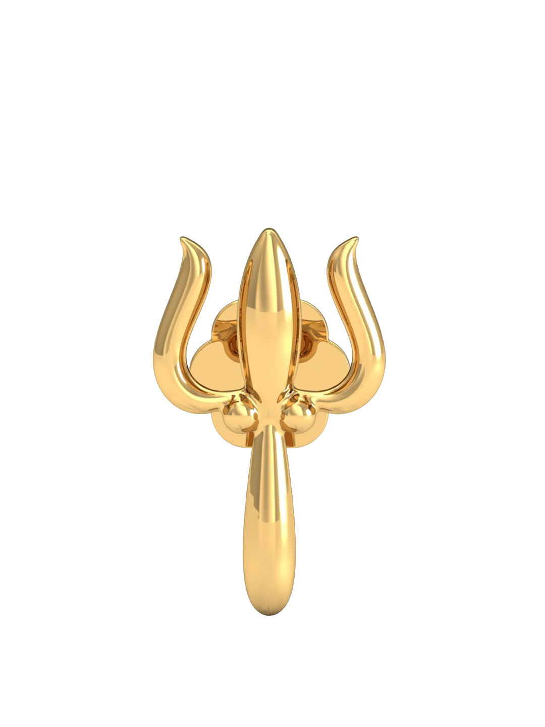 KUBERBOX Trident 18KT Gold Nose Pin-0.28gm