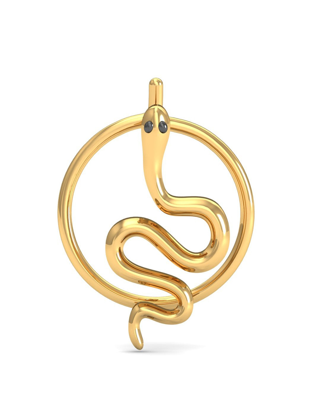 KUBERBOX Serpentine Gold 18KT Gold Nose Pin-0.36gm