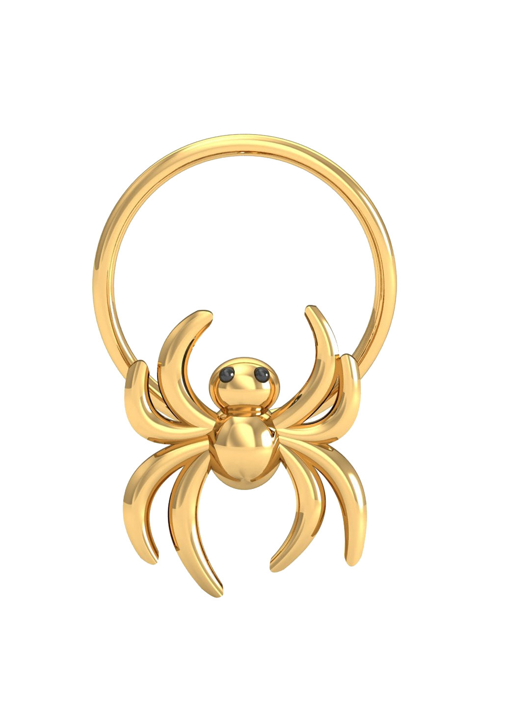 KUBERBOX Spider Gold 18KT Gold Nose Pin-0.36gm