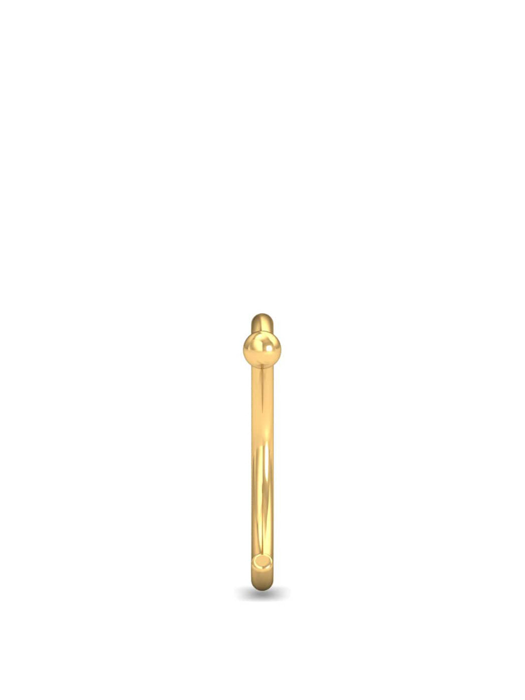 KUBERBOX 18KT Gold Half Hoop Nose Pin-0.27gm
