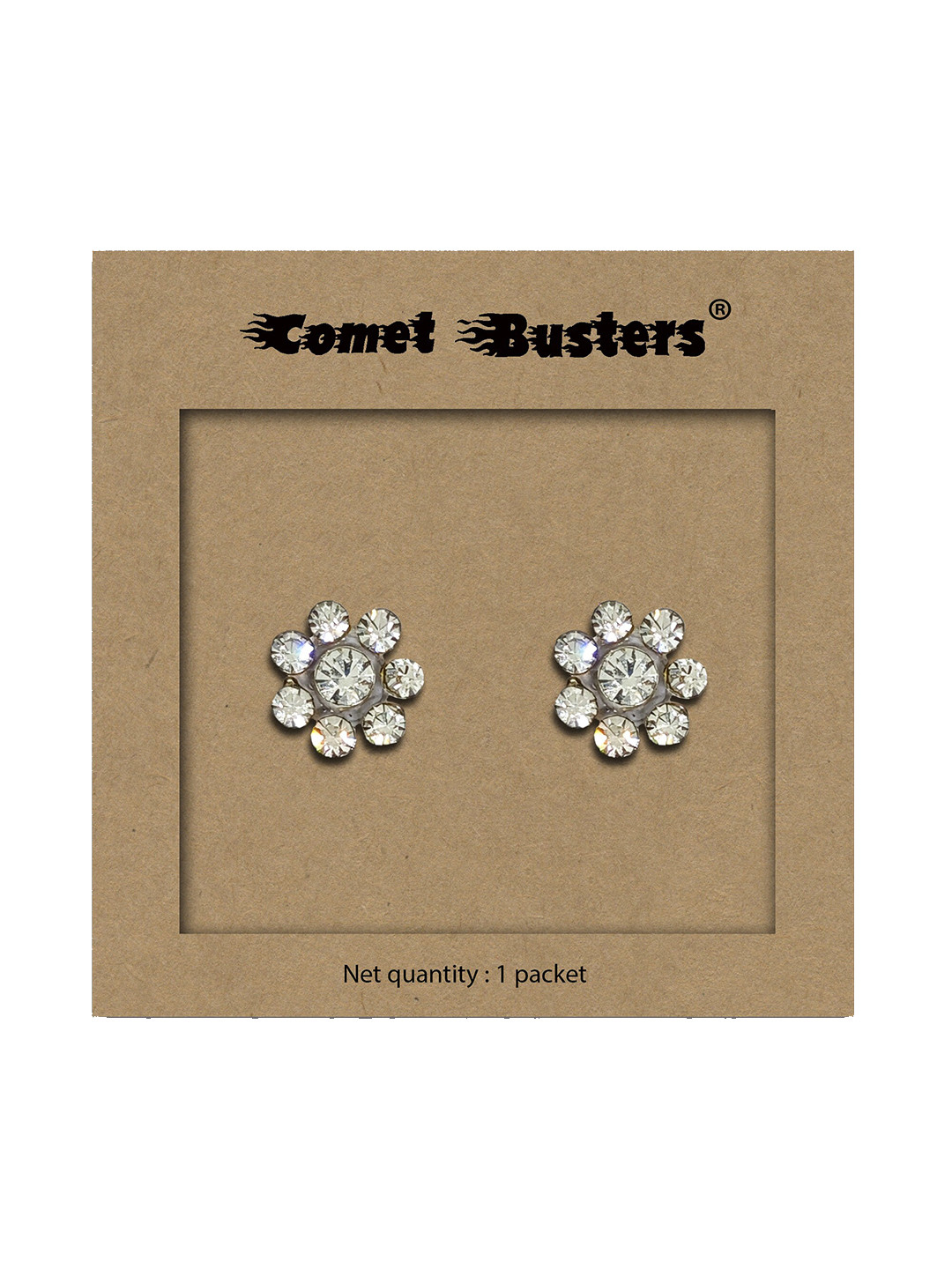 Comet Busters Floral Stone Studs Non Piercing Ear Stickers
