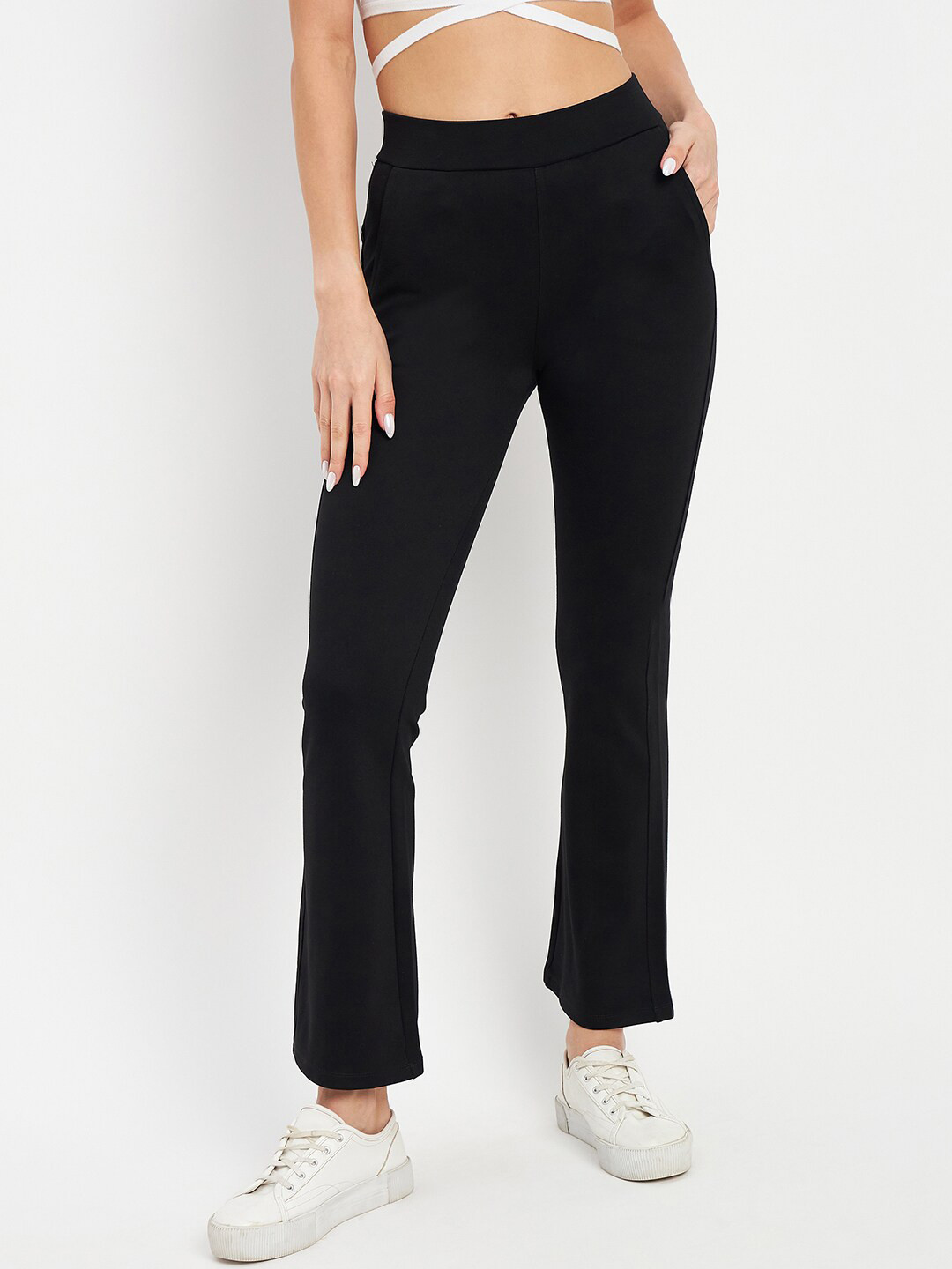 DELAN Women Mid-Rise Relaxed Fit Treggings