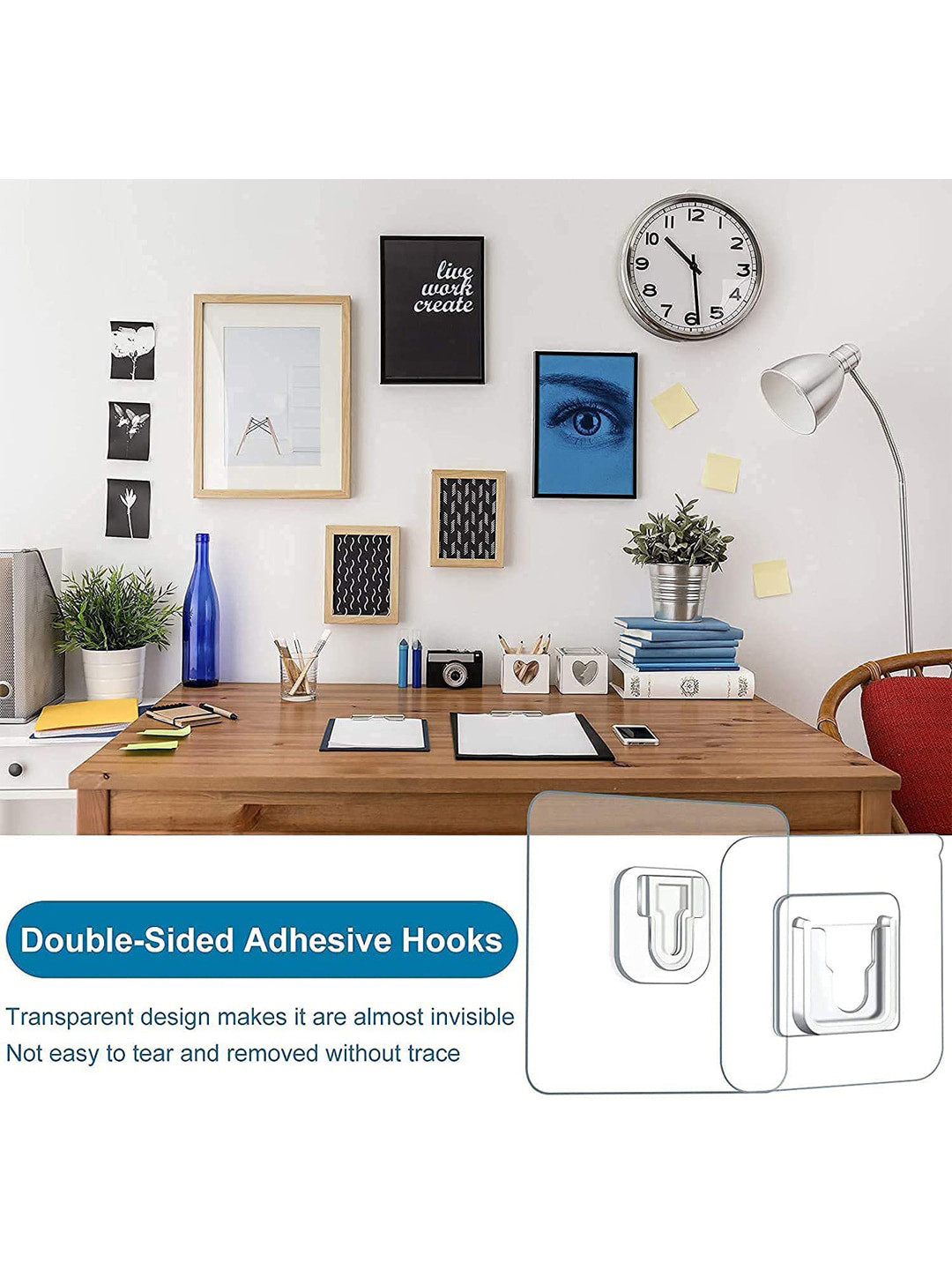 ZURU BUNCH 30 Pieces Transparent Self Adhesive Hooks