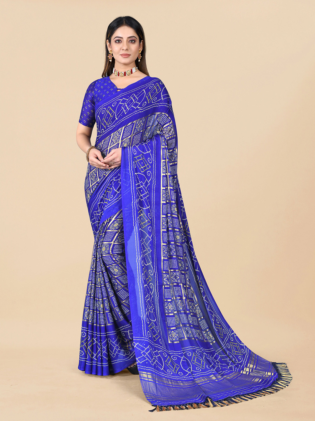 Rhey Bandhani Pure Chiffon Patola Saree